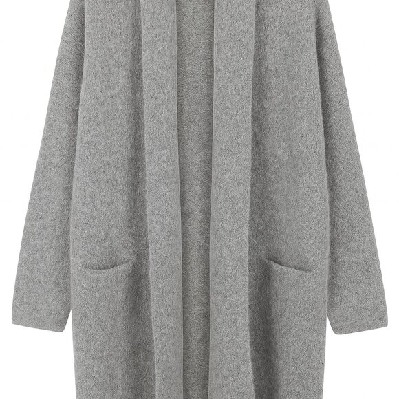 Luxury Baby Alpaca Large size Long Gray Sweater – Handcrafted Andean Warmth, Uni - Picture 2 of 4